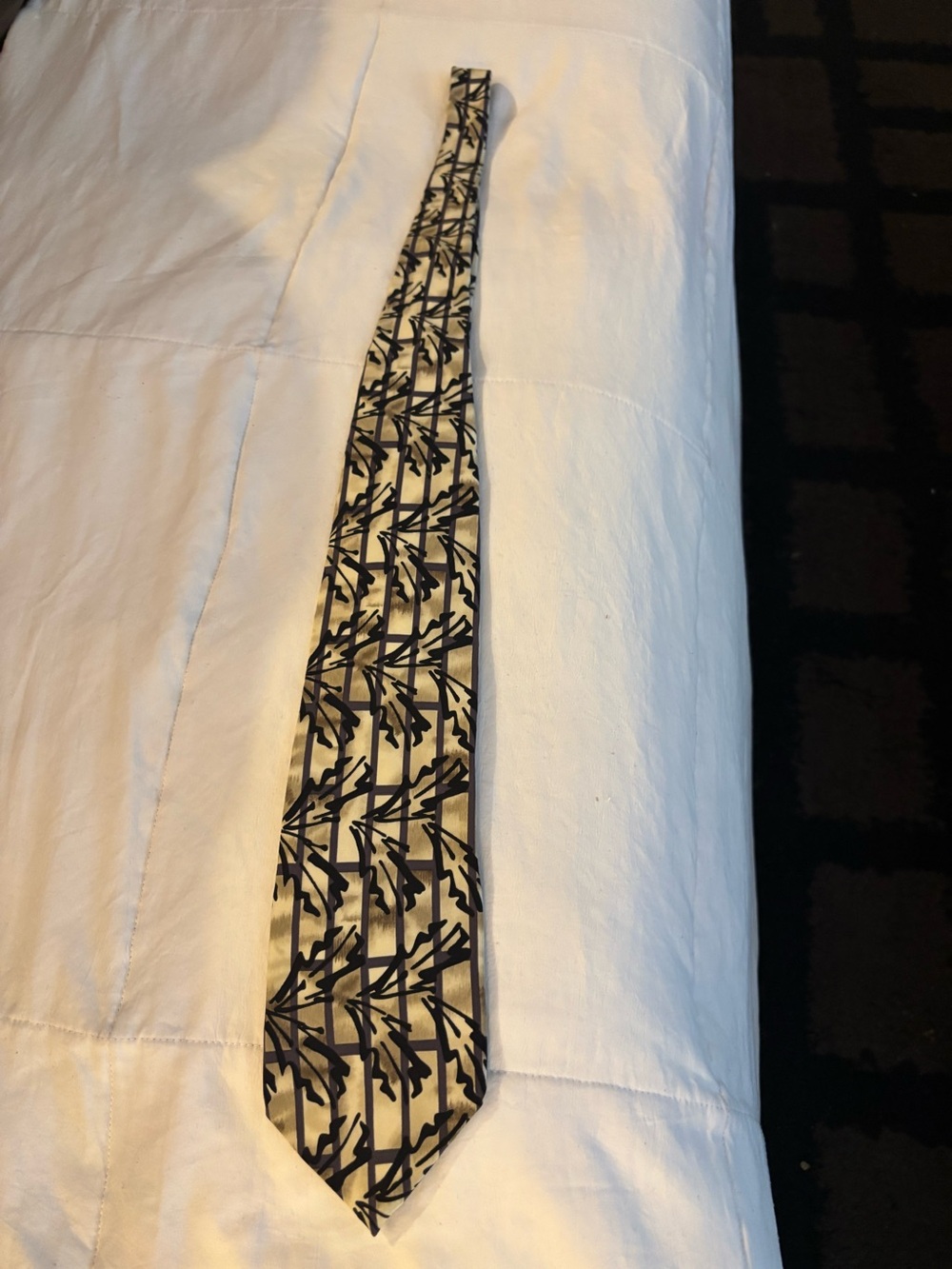 Jerry Garcia Geometric Black and White Silk Tie based off his original artwork